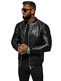 OZONEE Herren Lederjacke Kunstlederjacke Kunstleder Farbvarianten Jacke...