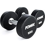 POWRX Professionell Rundhantel 2er Set | Gummi Kurzhantel Beschichtung...