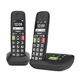 Gigaset E290A DUO - 2 Schnurlose Senioren DECT-Telefone mit Anrufbeantworter -...