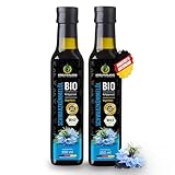 Kräuterland Bio Schwarzkümmelöl 2X250ml (500ml), ungefiltert, ohne...