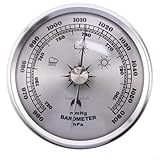 Wetterstation analog aus Edelstahl mit Barometer, emperatur- und...