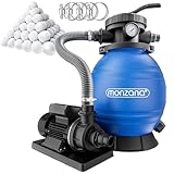Monzana® Sandfilteranlage SF102K 10.200 l/h bis 35.000L Pool inkl Filterbällen...