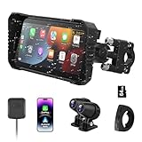 Vtopek 4K Dashcam Motorrad CarPlay 6,25-Zoll Motorrad Display Wireless Carplay...