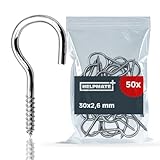 HELPMATE – Schraubhaken gebogen 30x2,6x11x 6 mm – galvanisch verzinkter...