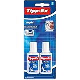 BIC 8871661 Tipp-Ex Rapid, 2 x 25 ml Korrekturflüssigkeit, Korrekturfluid mit...