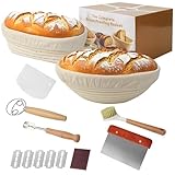 10 Stück Gärkorb Brot Set, 23cm Rund + 25cm Oval Brot Gärkorb,Gärkörbchen...