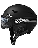 OutdoorMaster Skihelm-Set, Snowboard-Helm mit Brille für Erwachsene - 12...