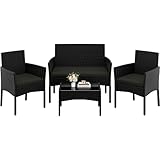Yaheetech 4-er Gartenmöbel Set Balkonmöbel Set aus Polyrattan Terassenmöbel...
