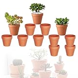 Abiemuce 12 Stück 7 X 6 cm Tontöpfe Klein mit Abflussloch, DIY Tontöpfe Klein...