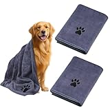 KENPOJO 2 Stück Hunde Handtuch 100 x 50 cm, Mikrofaser Hundehandtuch Extra...