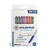 Osama – Blaue Gelschreiber mit OBG-Tinte, 10-teiliges Farbset –...
