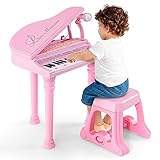 DREAMADE 31 Tasten Keyboard Kinder, E-Piano mit Hocker & Mikrofon & 3 Lehrmodi &...