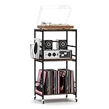 tonchean Plattenspieler Ständer Schallplattenregal 3-Etagen Vinyl...