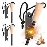 GAOUTO 3 Stück Feuerstahl: Survival Feuerstein, Feuerstarter Set mit Paracord...