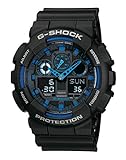 Casio G-Shock Herren Harz Uhrenarmband GA-100-1A2ER, Blau-Schwarz