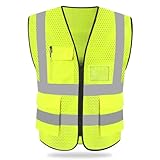 HYCOPROT Sicherheitswesten Warnweste Hohe Sichtbarkeit Reflektierendes Weste...