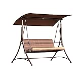 Angel Living Hollywoodschaukel Gartenschaukel Rattan 3 Sitzer mit Sonnenschutz...