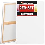 Zenacolor Leinwand Zum Bemalen 40x60 - Set aus 2 Canvas - Geeignet für alle...