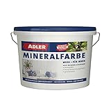 ADLER Mineralfarbe- weiße, geruchsneutrale Silikatfarbe für innen - 14kg -...