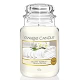 Yankee Candle Duftkerze im Glas (groß) | Fluffy Towels | Kerze mit langer...