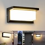 BENMA LED Wandleuchte, IP65 Wasserdichte 18W Warmweiß 3000K Aluminium Rechteck...