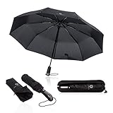 VON HEESEN Regenschirm sturmfest bis 140 km/h - inkl. Schirm-Tasche & Reise-Etui...