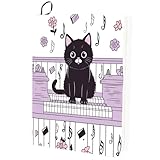 craspire Dehnbarer Buchumschlag Mit Katzenmotiv Lila Tierklavier Waschbar...