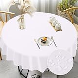 AUAUY Tischdecke Rund 120cm, Fleckschutz Abwaschbar Wasserabweisend Tischdecke...