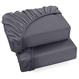 Utopia Bedding - 2er Set Spannbettlaken 180x200cm - Grau - Oeko-Tex...