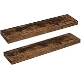 HOOBRO Wandregal, Schweberegal 2er-Set, stabile Wandboards, 80 x 20 x 3,8 cm...