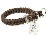 CopcoPet Hundehalsband Würger 30–35 cm x 15mm Braun – Geflochtenes Halsband...