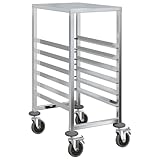 vidaXL Tablettwagen mit 6 GN-Behältern 39x55x87 cm Edelstahl, Abräumwagen,...