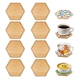 RAFIYU 8 Stück Bambus Untersetzer, Leere Bodenschalen für Bastelarbeiten,...