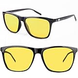 Fimoson Nachtsichtbrille für Männer Frauen, klassischer quadratischer Rahmen...