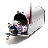 Wiltec US Mailbox Silbergrau 180 x 220 x 480 mm, amerikanischer Briefkasten mit...