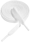 Gendewiner 1 Paar 120cm Lang Weiß Schnürsenkel 8mm Breite Weiss Flach...