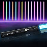 SOARFLY FX Lichtschwert, 14 Farben Lichtschwerter mit Metallgriff, Wiederaufladbar Laserschwert Erwachsene, Simulierter Filmkampf-Soundfonts, Party, Geschenk, Cosplay