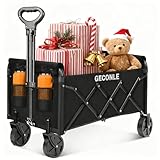 Bollerwagen Faltbar 100L 100KG Handwagen mit Getränkehalter Transportwagen...