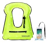 SWOURT Aufblasbare Schnorchelweste, kostenloses Tauchen Schwimmen Sicherheit...