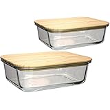 2friends Vorratsbehälter Glas 2er Set 1500ml, 22x16,5x7,2cm, luftdicht und...