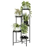 Bamworld Blumenständer Metall 5 Ebenen, Modernes Pflanzenregal für Innen und...