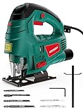 HYCHIKA Stichsäge, 800W Max Holz Schnitttiefe 110mm, 800-3000SPM Elektrische...