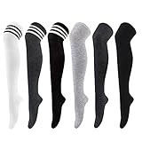Chalier Cozy 6 Paar Kniestrümpfe Overknee Strümpfe Damen Lange Gestreifte...