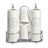 KHG Menage Set, Öl- & Essig-Spender Salz- & Pfefferstreuer, Öl Essig Dosierer,...