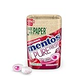 Mentos Kaugummi Pure Fresh Cherry, Papierbox mit zuckerfreien Chewing Gum...