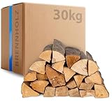 30kg Kaminholz Buche Brennholz - Kammergetrocknetes Feuerholz 30cm Scheite für...