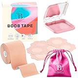 BLOOMORA Boob Tape – Brust Tape Unsichtbar – Klebe BH Push Up für Frauen...