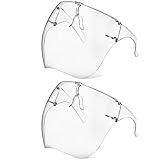 2er-Pack Gesichtsschutz Weiß mit Brille, Beschlagfreier Transparenter Klar...