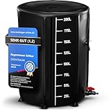 GRÜNTRAUM Regentonne faltbar 200 Liter – Regenwassertonne [mit innovativer...
