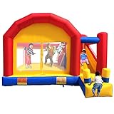 Ballsea Hüpfburg XXL - Großes Aufblasbares Schloss mit Trampolin, Rutsche &...